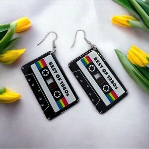 NWT Cassette Dangle Earrings - Perfect for Music Lovers and Retro Enthusiasts!